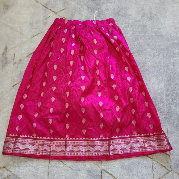 Girls 3-Piece Indian Lehenga Chohli Set Size 28 Pink & Black Embroidered Asmita - Picture 9 of 15